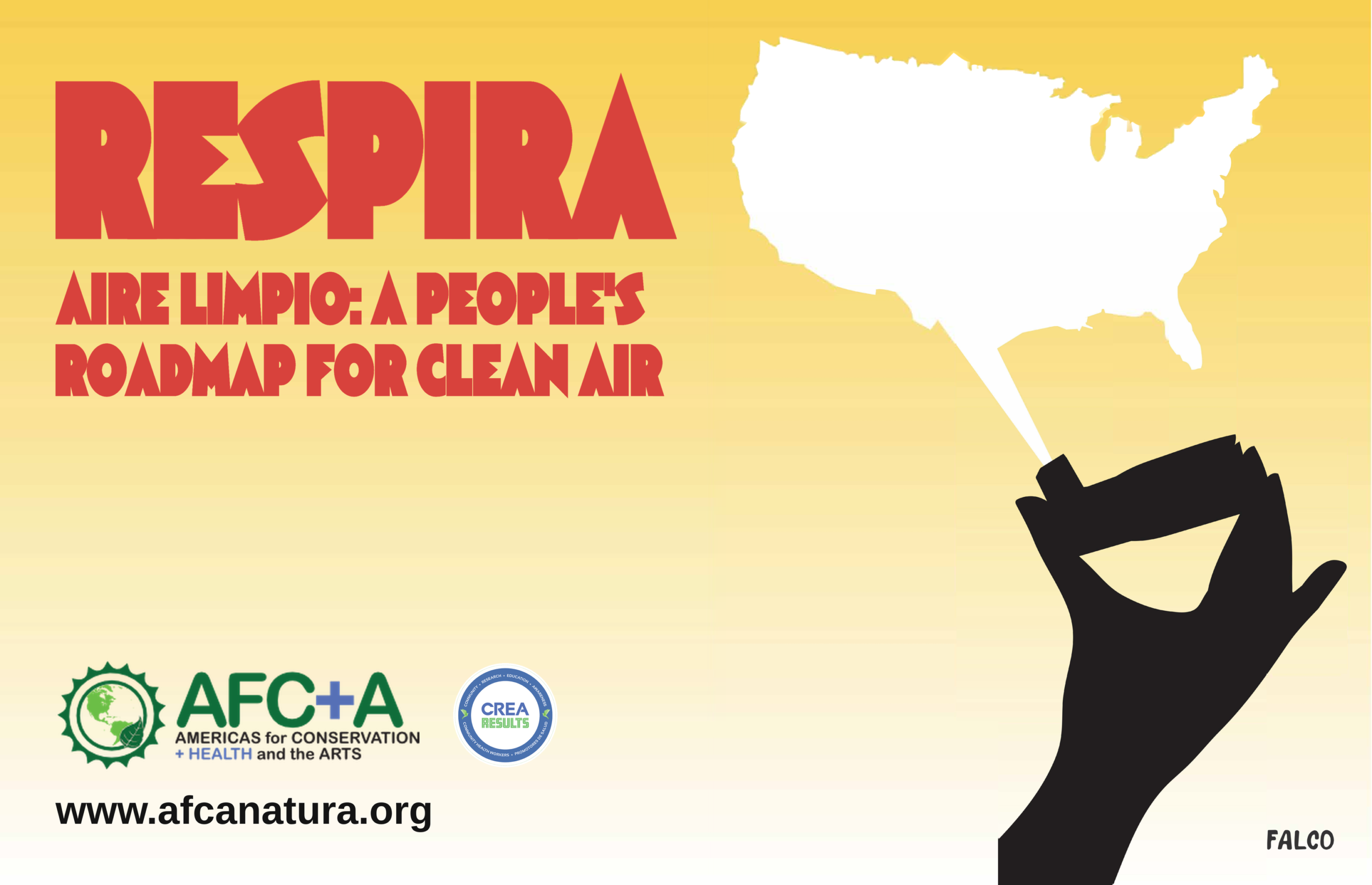 Afiche RESPIRA · Aire Limpio, arte de Falco